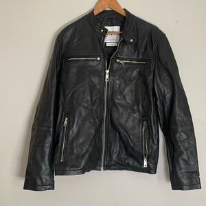ZARA Black Leather Jacket size Med
